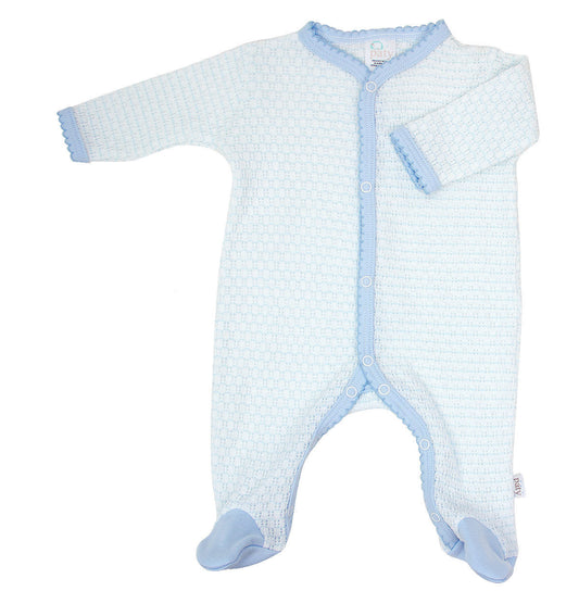 Paty Knit Pinstripe Footie with Pima Trim