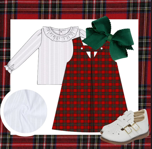 Plaid Girls Dress Set- PRE ORDER Mid-Late November