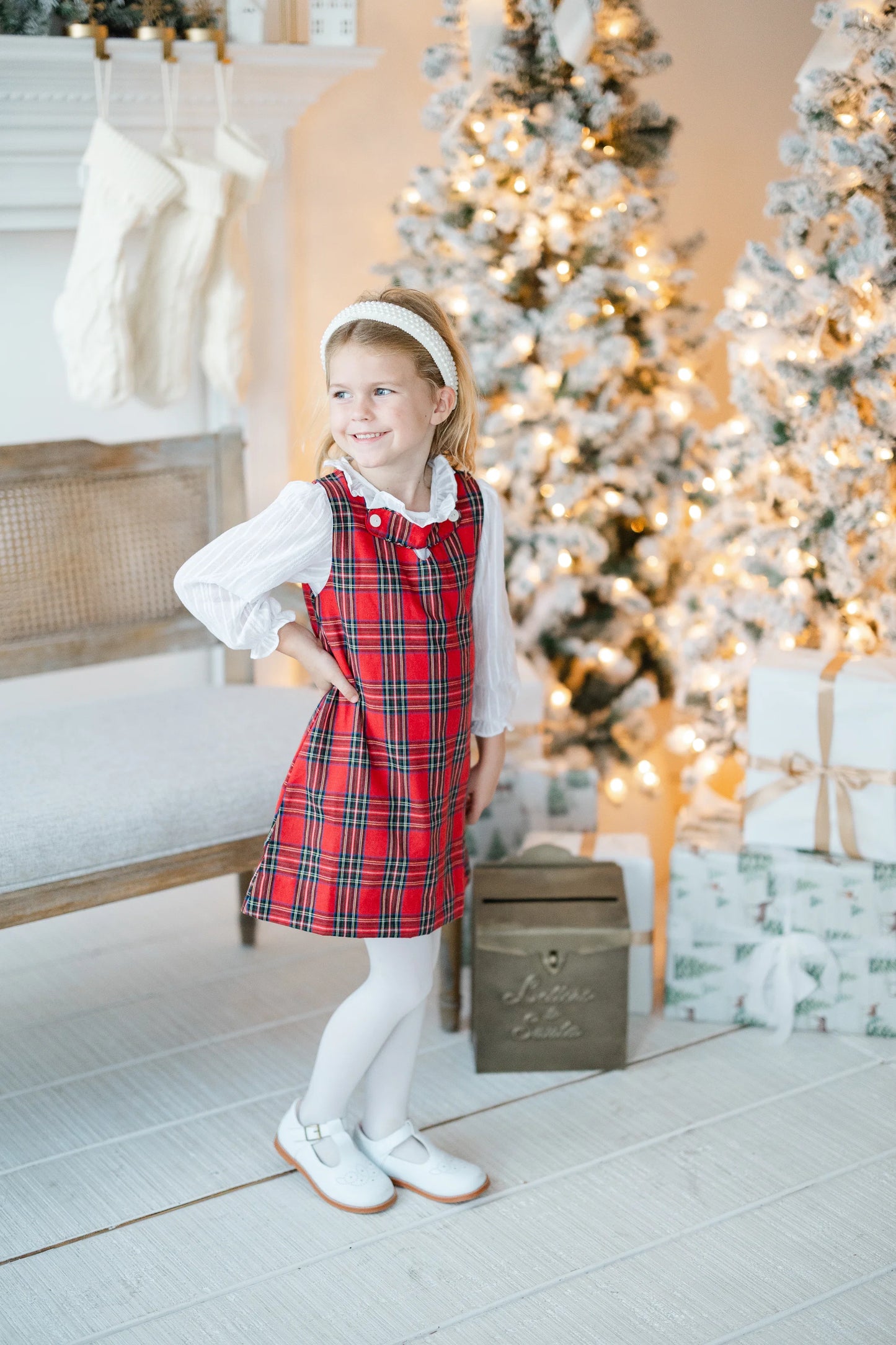 Plaid Girls Dress Set- PRE ORDER Mid-Late November