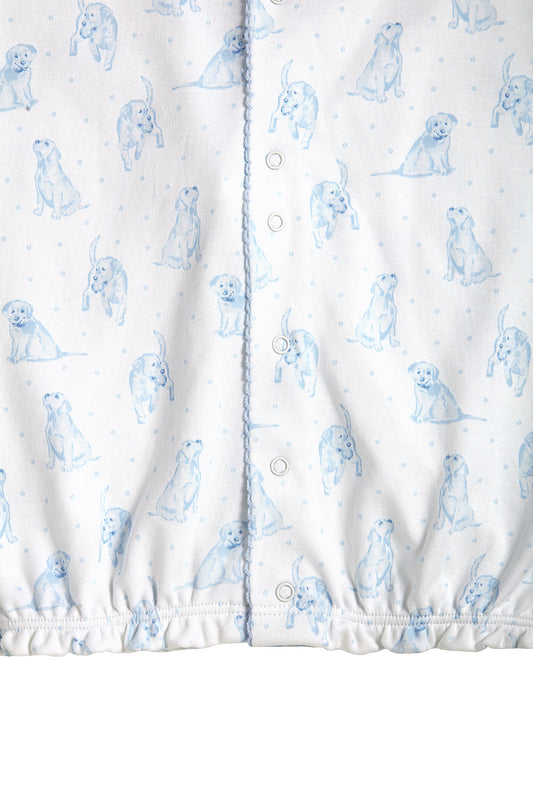 Blue Puppy Love Print Converter Gown