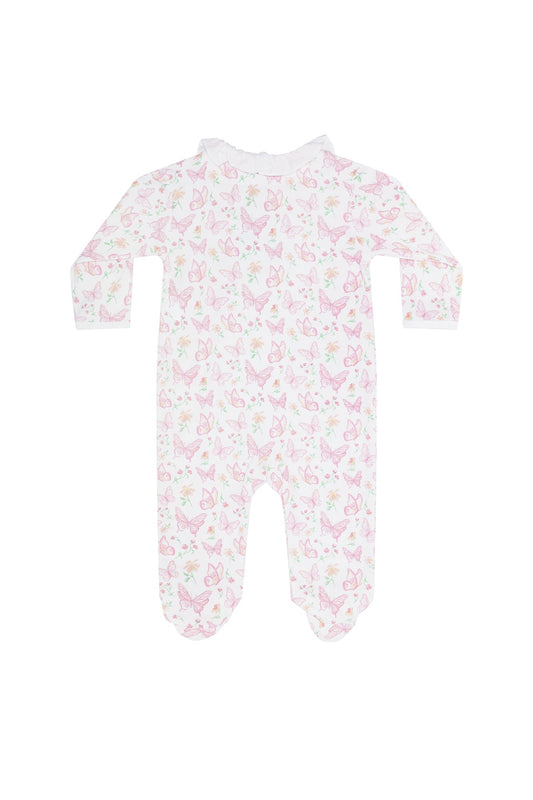 Butterflies Print Crossover Footie