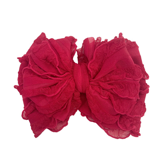 Ruffled Headband | Cranberry