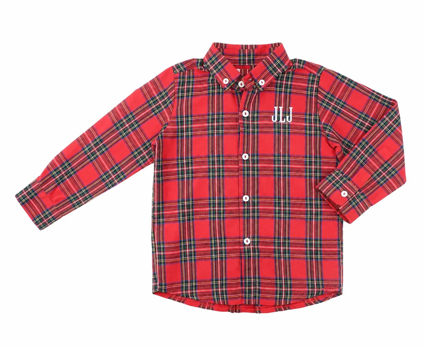 Boy Monogram Plaid Shirt- PRE ORDER Mid-Late November