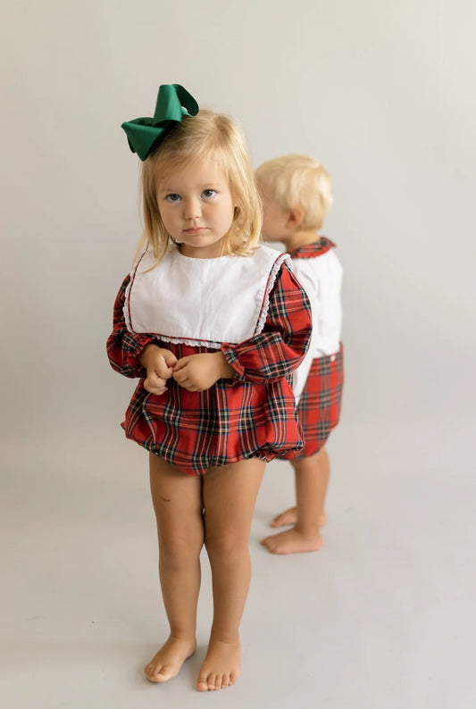 Plaid Girls Christmas Bubble- PRE ORDER Mid-Late November