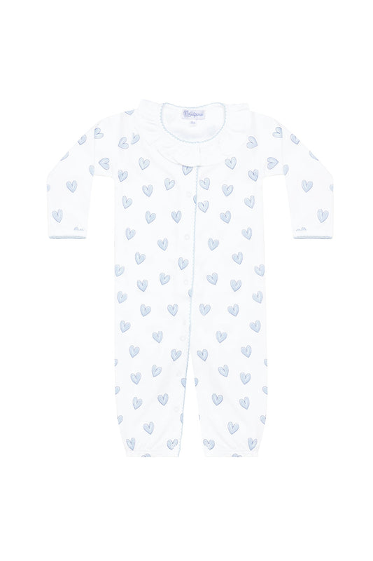 Blue Heart Print Converter Gown