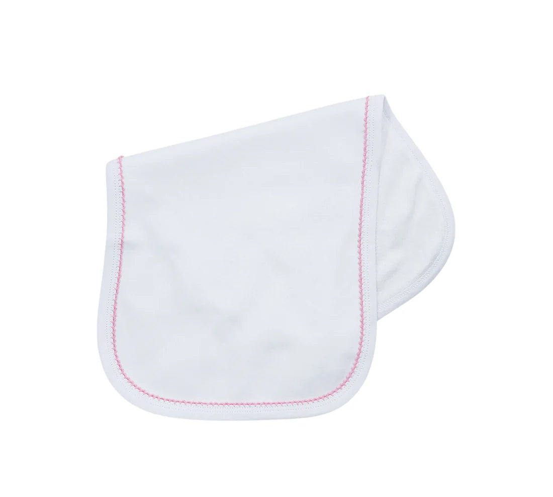 Picot Trim Bib & Burp Cloth Set