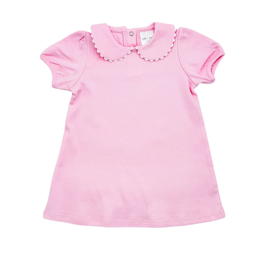 Girls Easter Short Sleeve Peter Pan Collar Dress