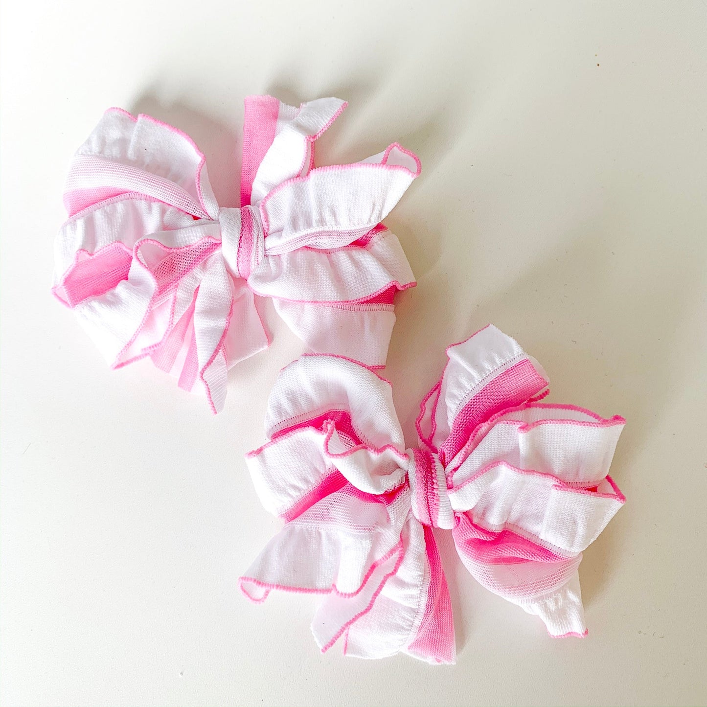 Ruffle Clip | Bubblegum Striped