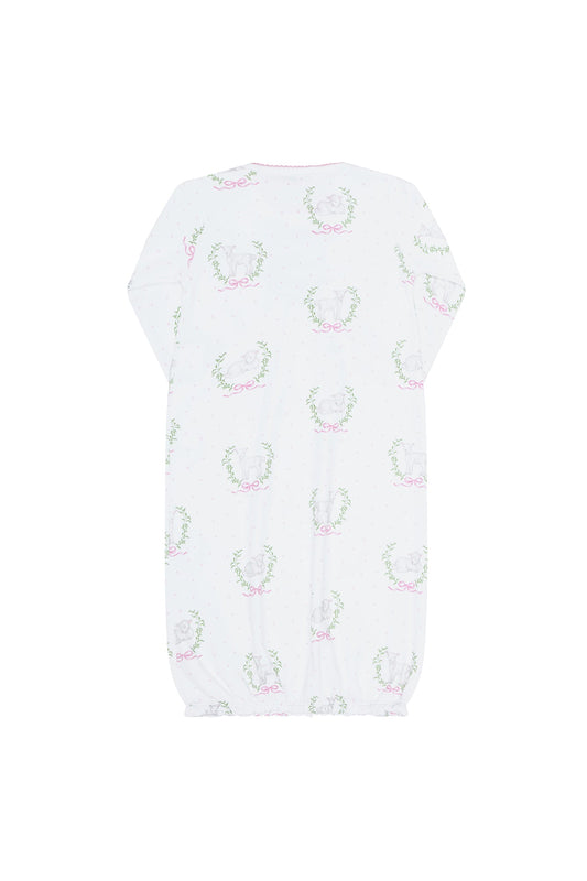 Pink Lamb Print Gown