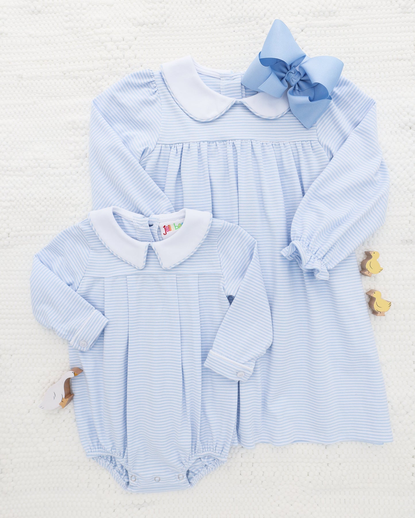 Lottie Dress- Light Blue Stripe