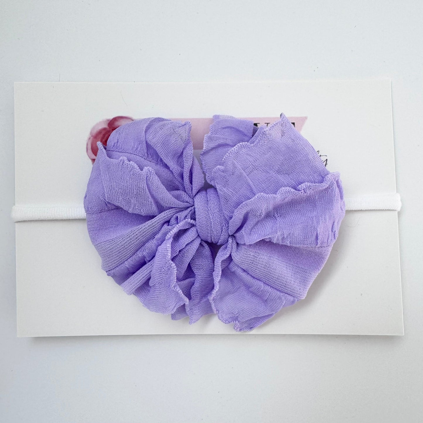 Skinny Mini Ruffled Headband- Orchid