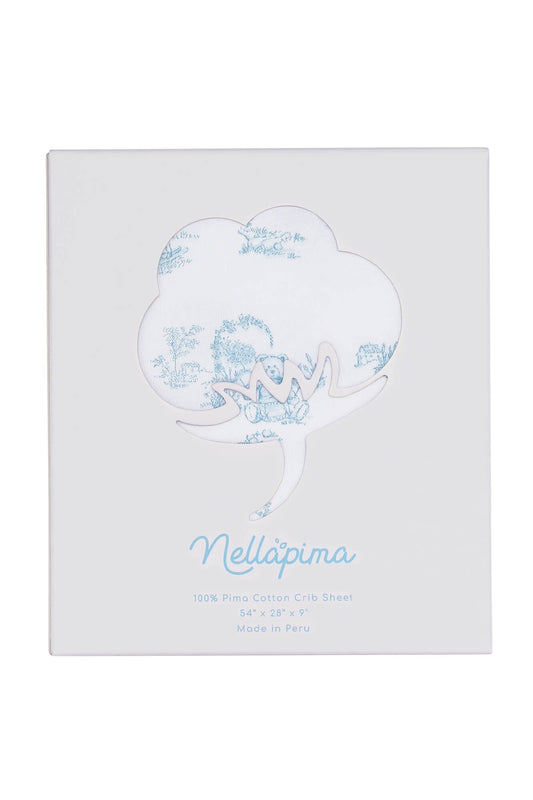 Blue Toile Baby Crib Sheets