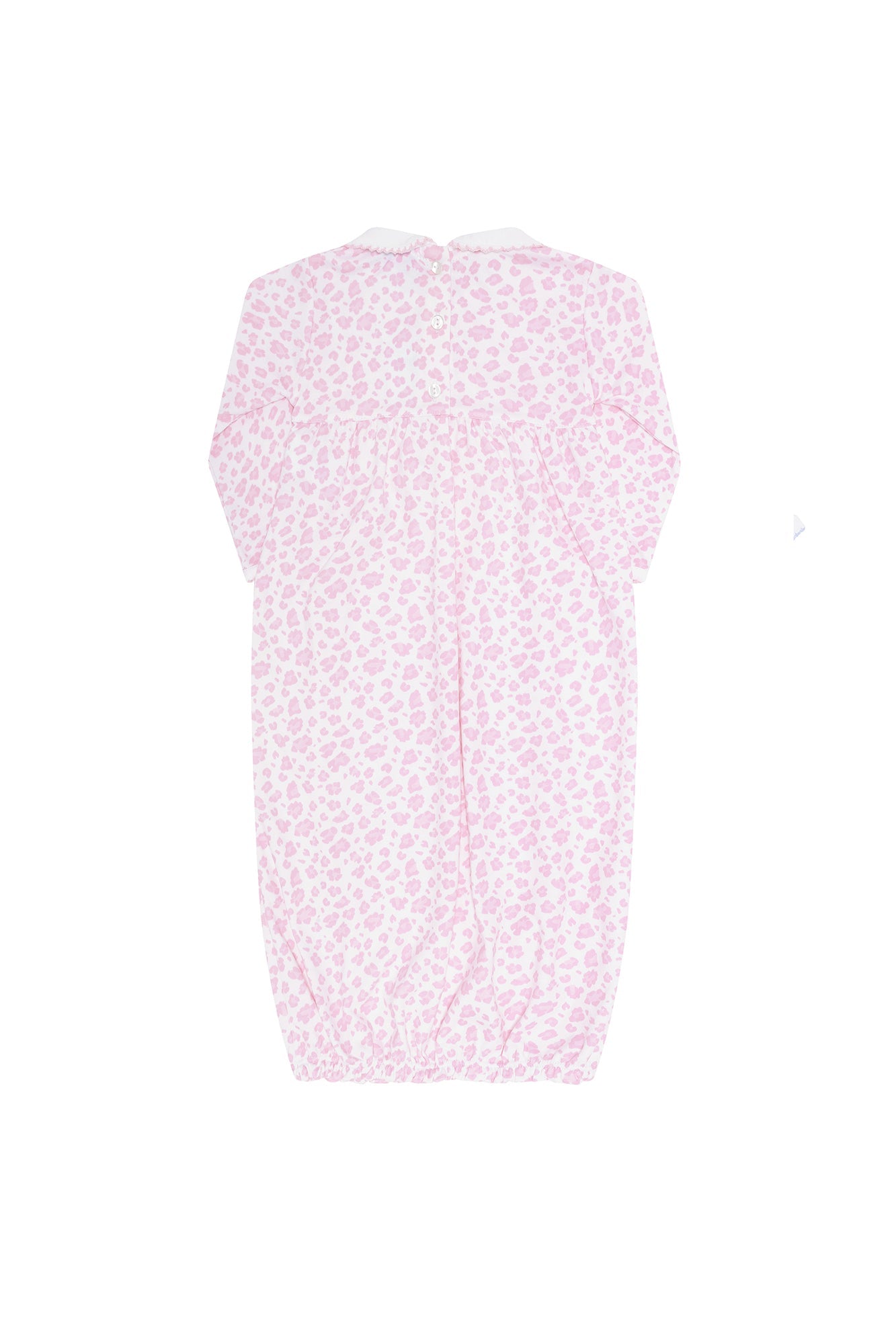 Pink Cheetah Print Smocked Gown