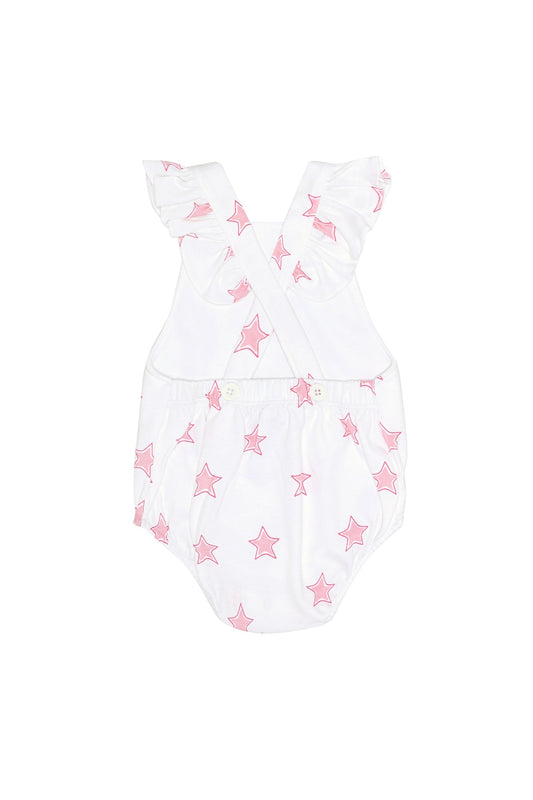 Pink Stars Print Ruffle Bubble