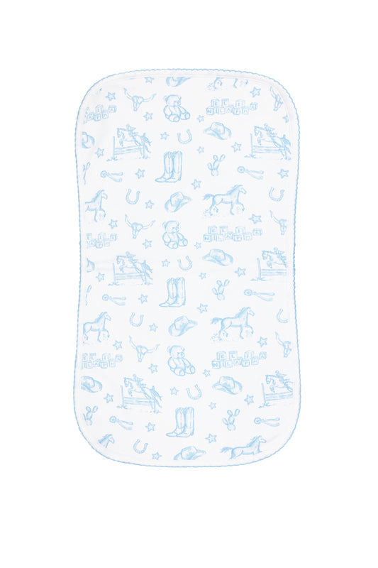 Blue Lone Star Toile Burp Cloth