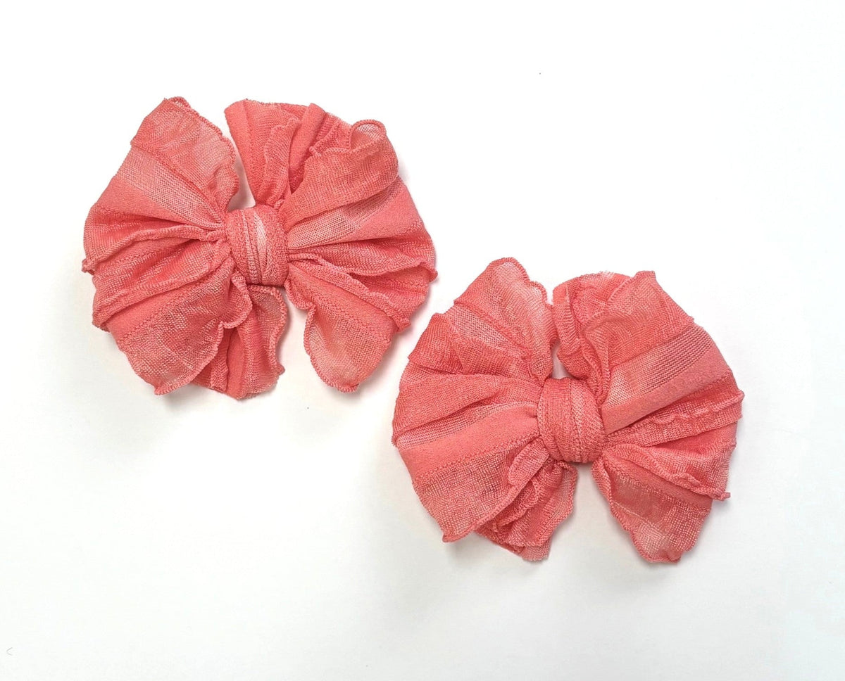 Pink Grapefruit | Ruffled Hair Clip