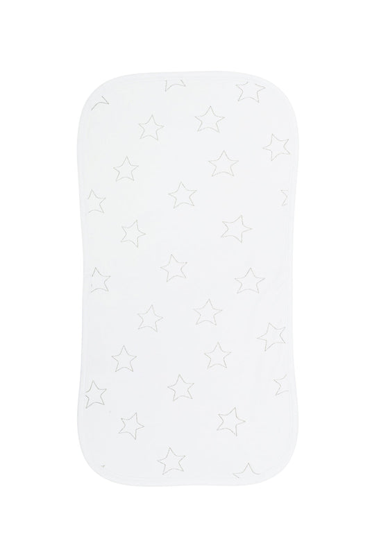 Grey Stars Print Burp Cloth