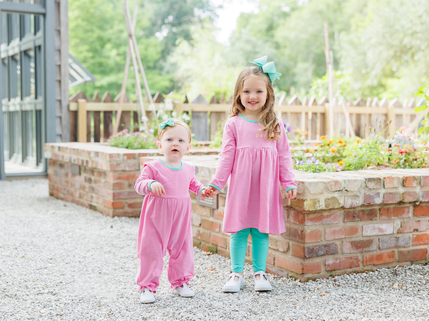 Sadie Pants Set- Pink Stripe/Mint