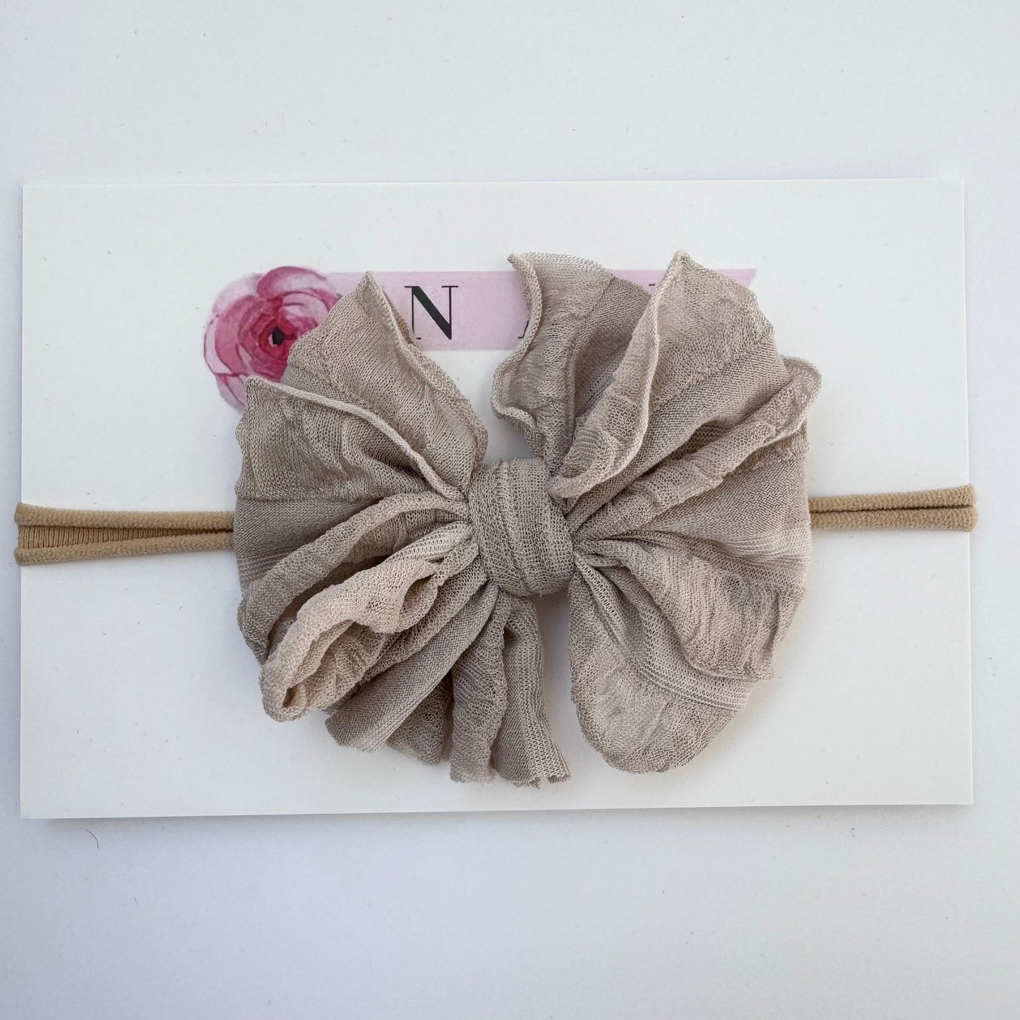Skinny Mini Ruffled Headband | Champagne
