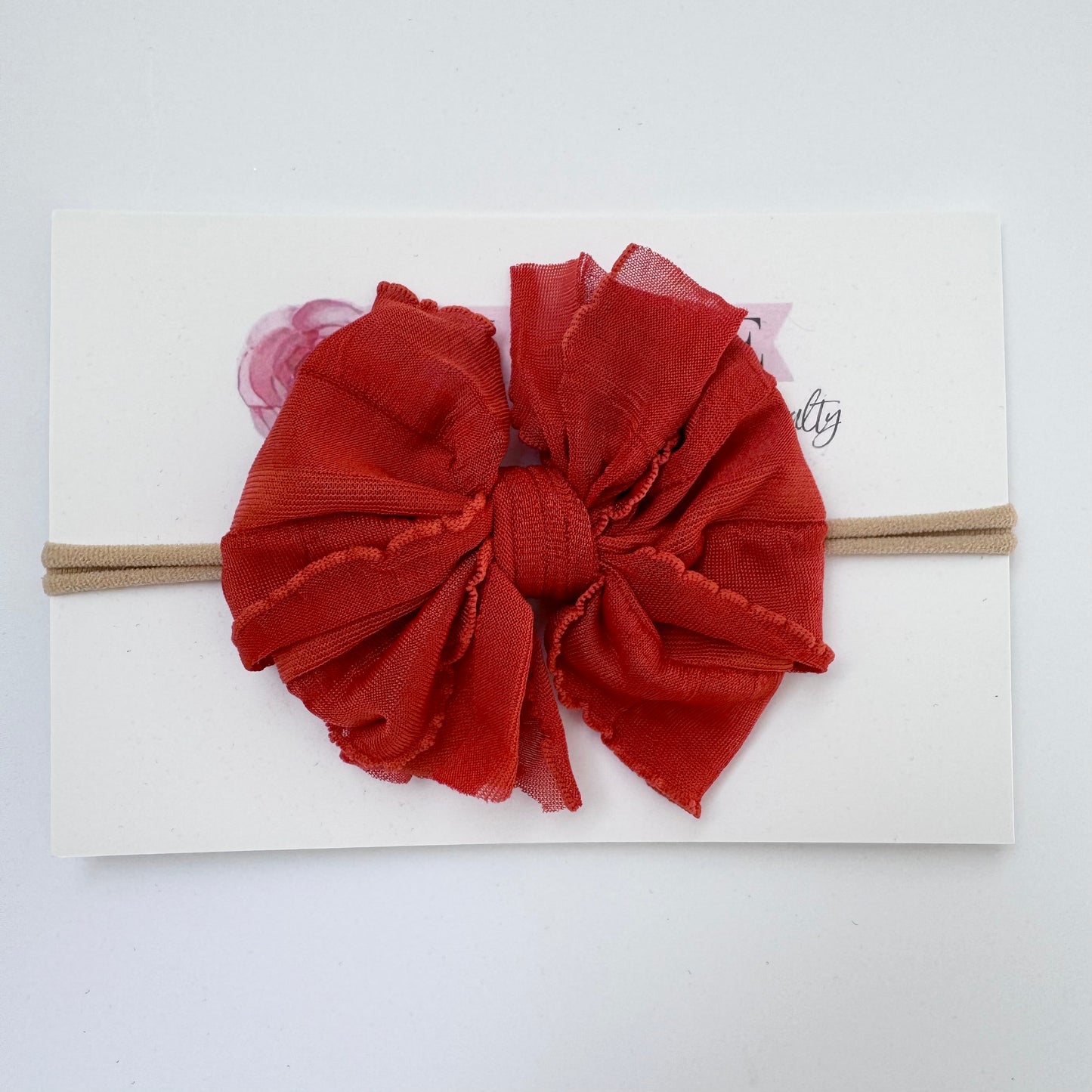 Skinny Mini Ruffled Headband | Burnt Orange