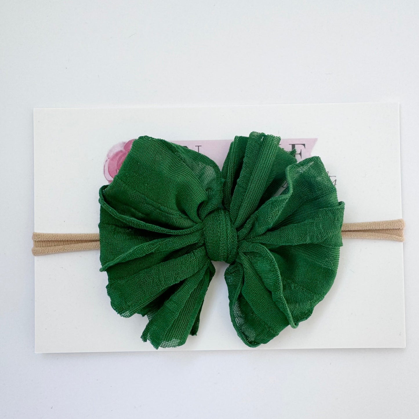 Skinny Mini Ruffled Headband | Green