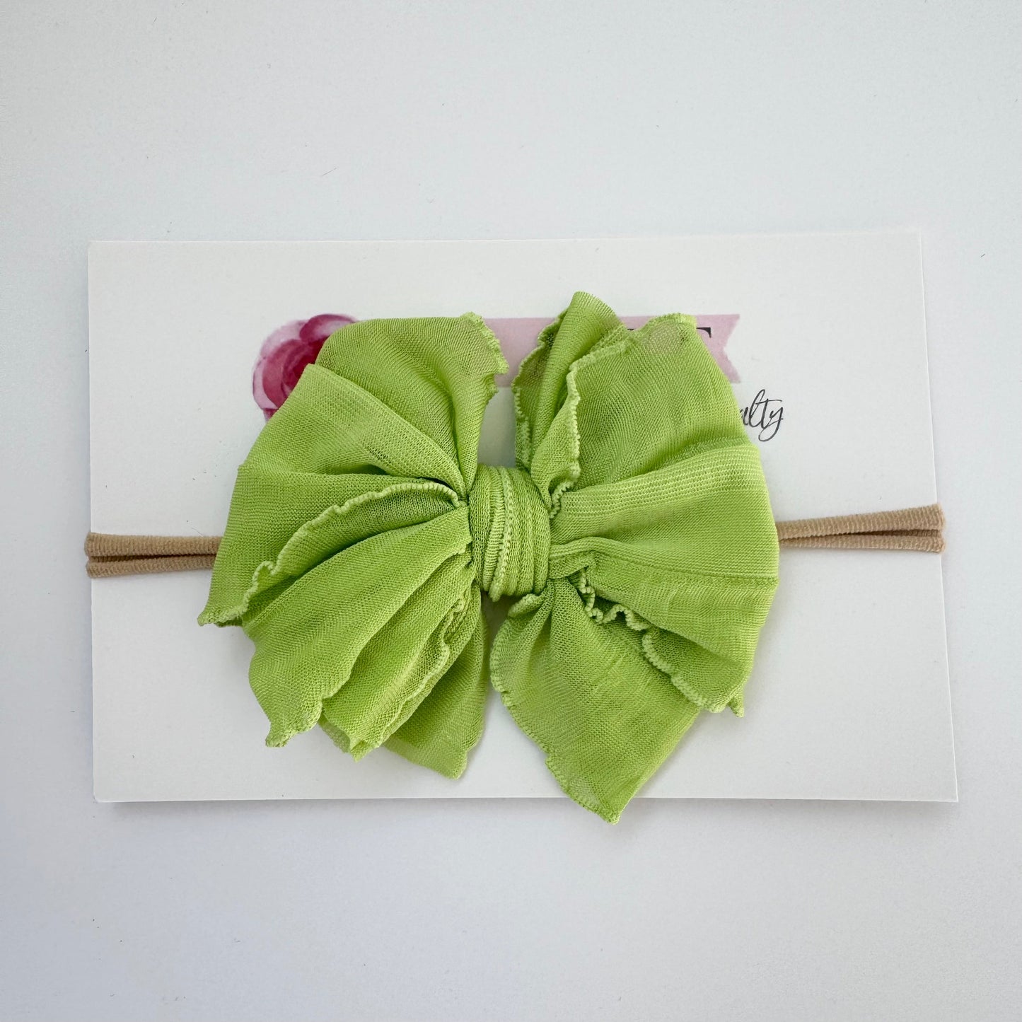 Skinny Mini Ruffled Headband | Lime
