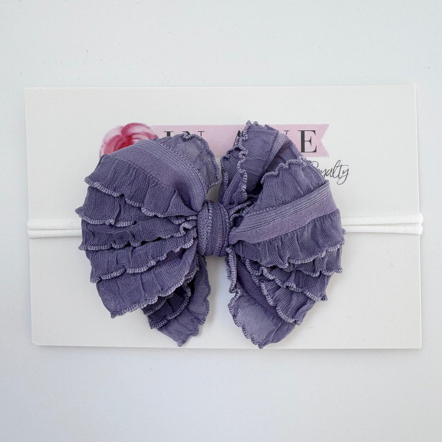 Skinny Mini Ruffled Headband | Steel Lavender