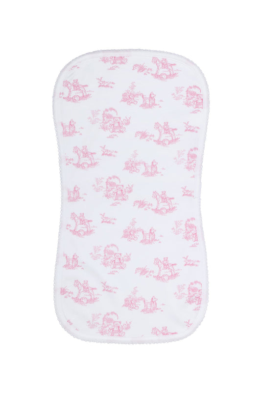Pink Toile Burp Cloth