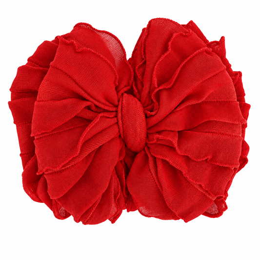 Bright Red | Signature Ruffled Baby Headband
