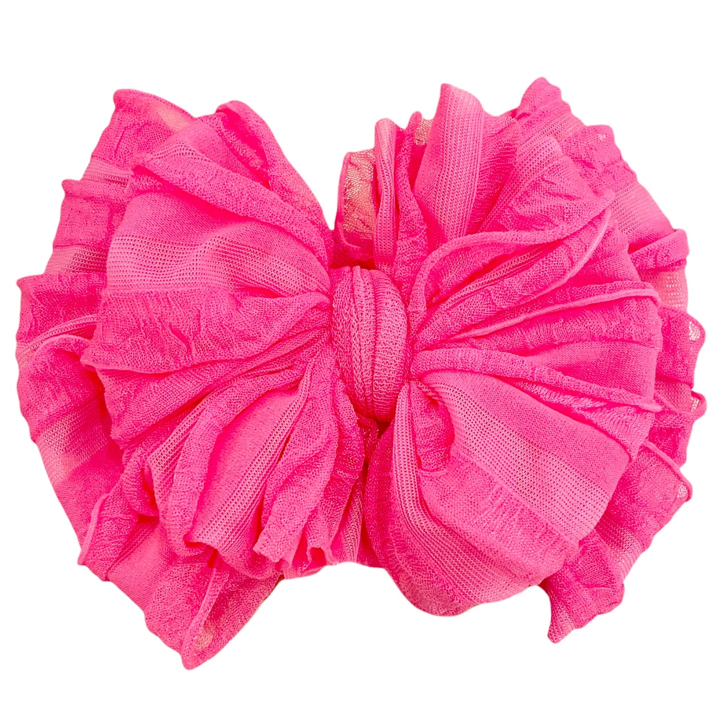 Ruffled Headband | Neon Pink