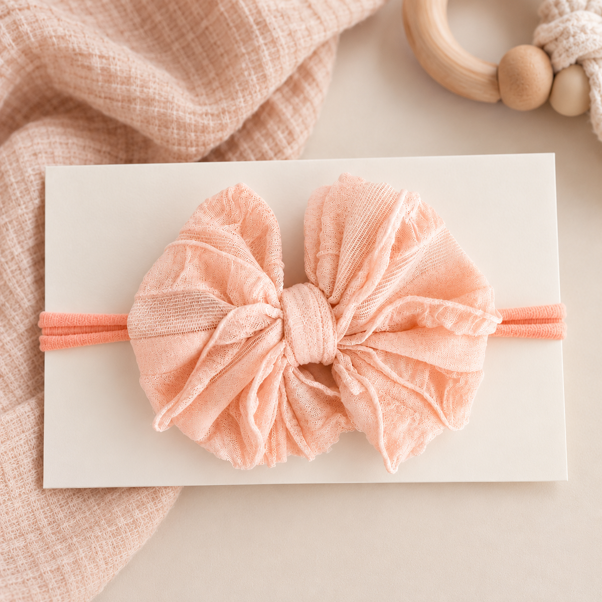 Peachy Keen | Skinny Mini Nylon Ruffled Baby Headband