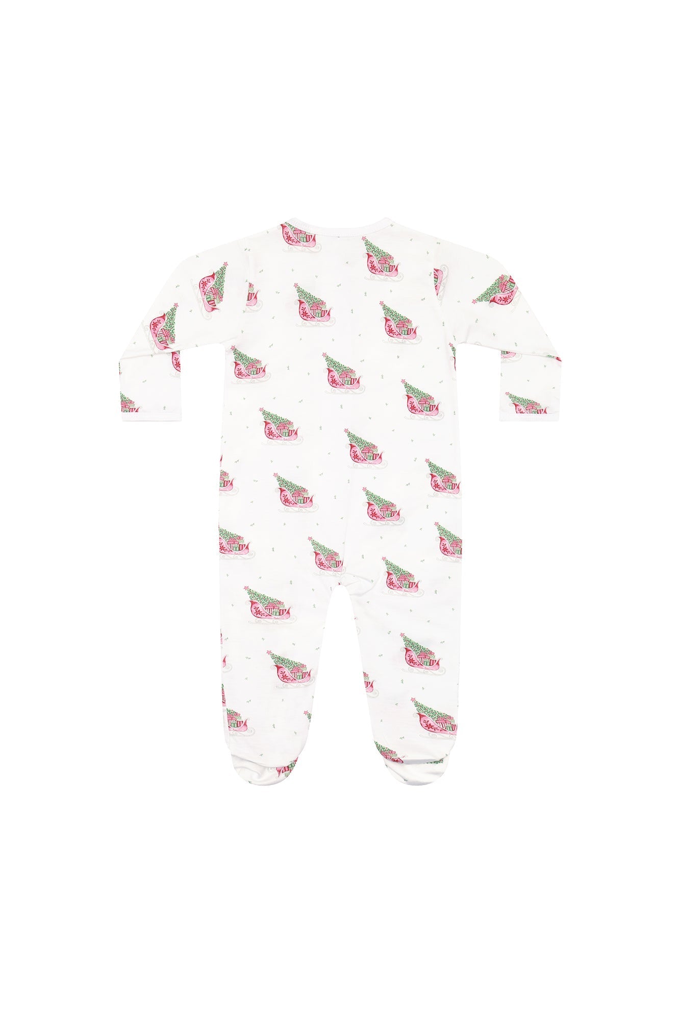 Red Merry Sleighs Zipper Footie