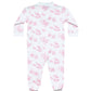 Pink Toile Zipper Footie