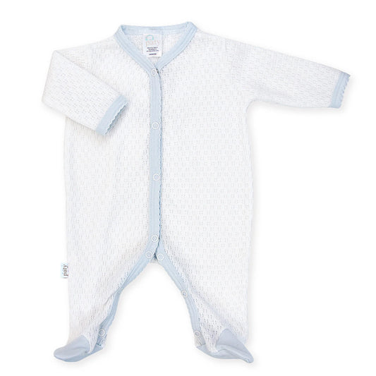 Footie with Pima Trim - Blue