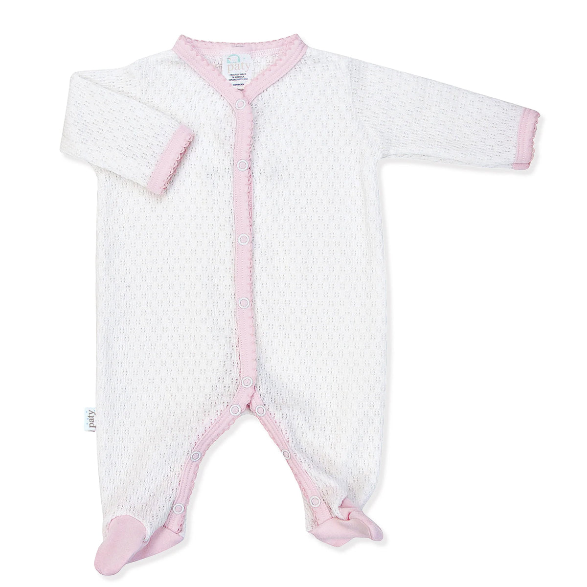 Footie with Pima Trim - Pink