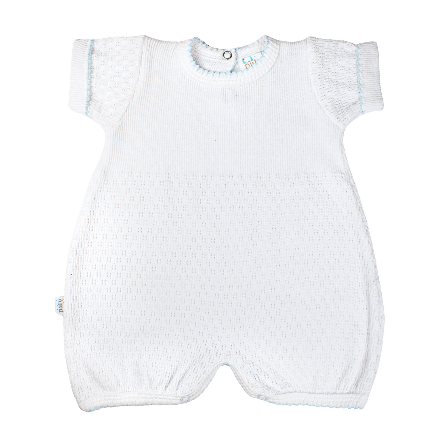 Paty Knit Straight Hem Bubble - Blue Trim