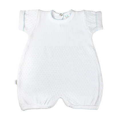 Paty Knit Straight Hem Bubble - Blue Trim