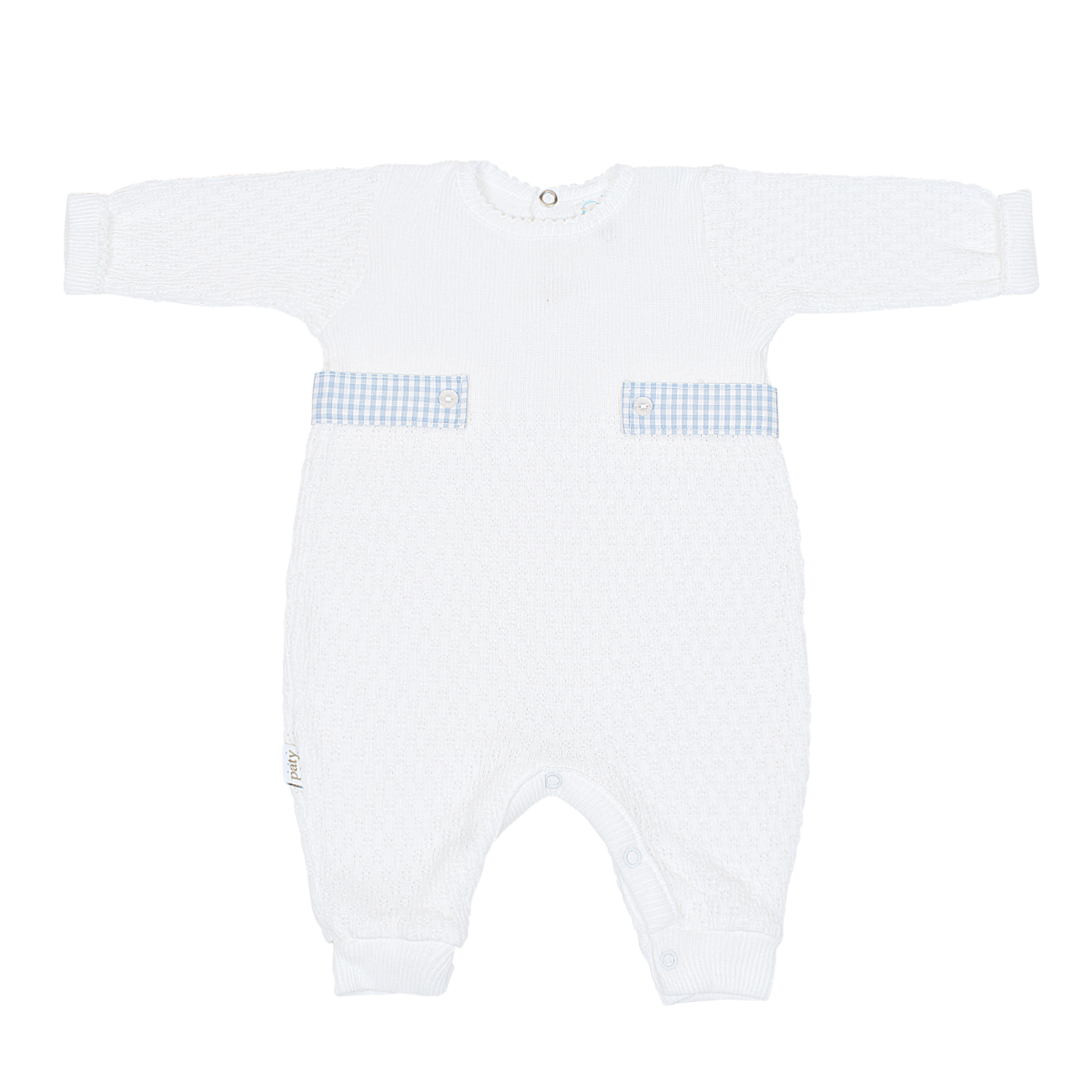 Paty Gingham Tab Paty Knit Romper