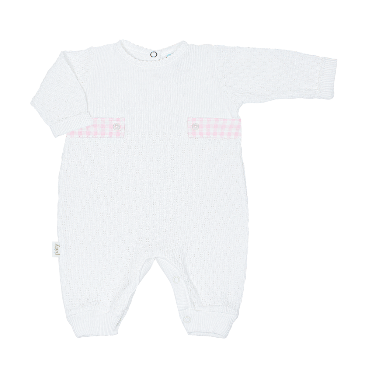 Paty Gingham Tab Paty Knit Romper