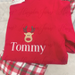 Red & Christmas Check Pant Set