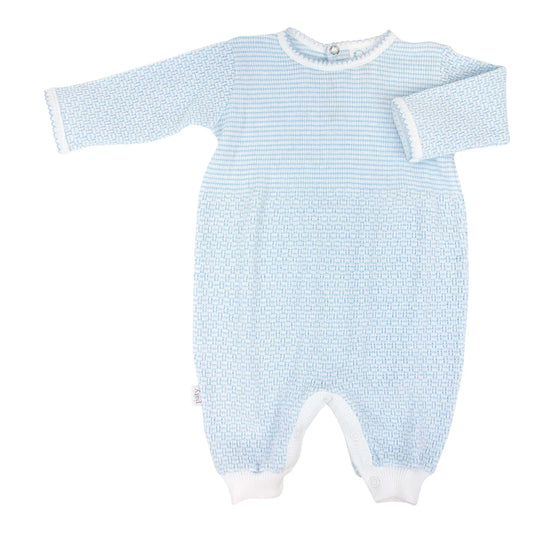 Long Sleeve Romper- Blue