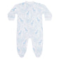 Blue Giraffe Print Zipper Footie