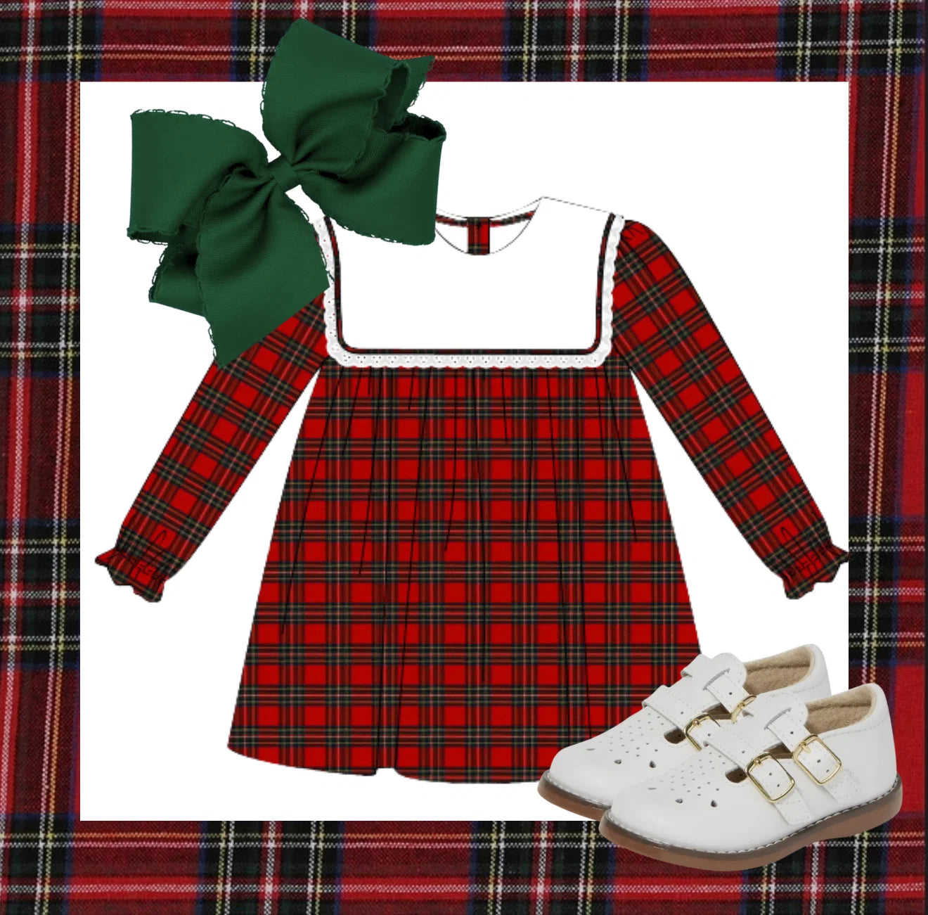 Plaid Girls Christmas Dress- PRE ORDER Mid-Late November