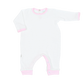 Paty White Romper Pima Trim - Pink (in stock)