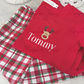 Red & Christmas Check Pant Set