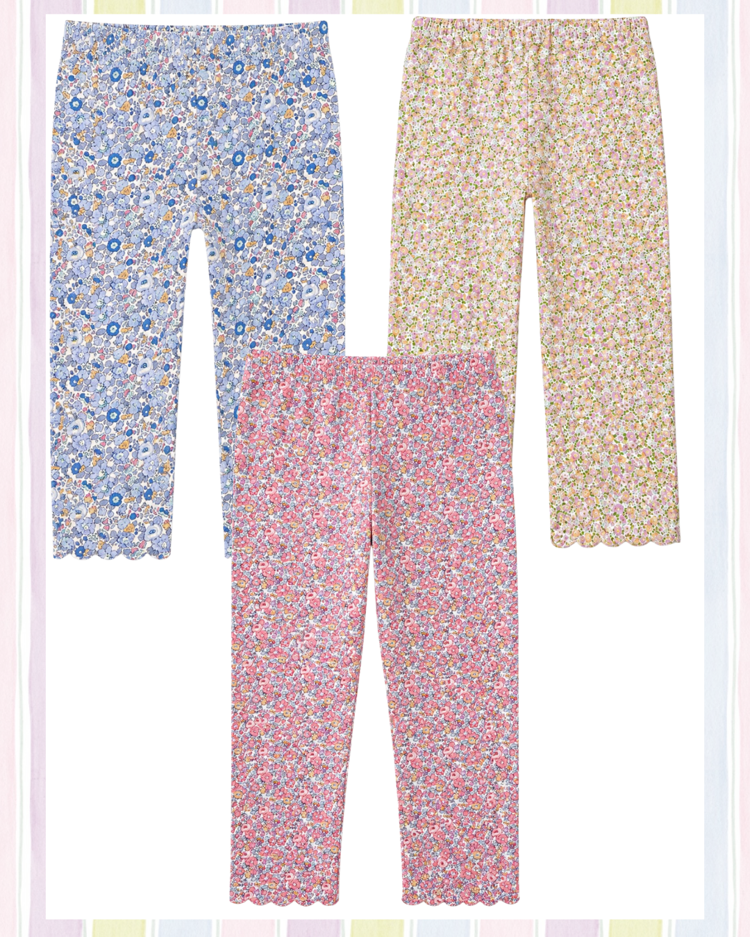 Floral Scalloped Leggings