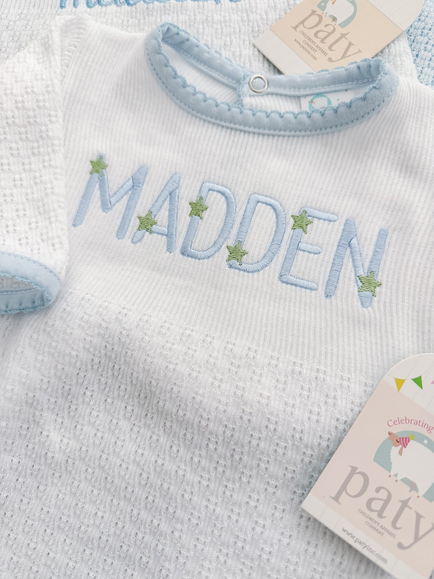 Paty Knit Romper with Pima Trim