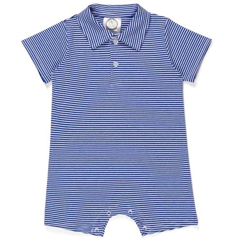 Boys Back to School Short Sleeve Polo Romper