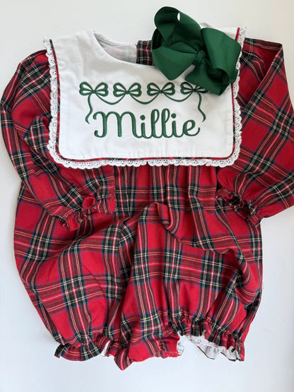 Plaid Girls Christmas Bubble- PRE ORDER Mid-Late November