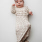 Natural Leopard | Ruffle Knot Gown